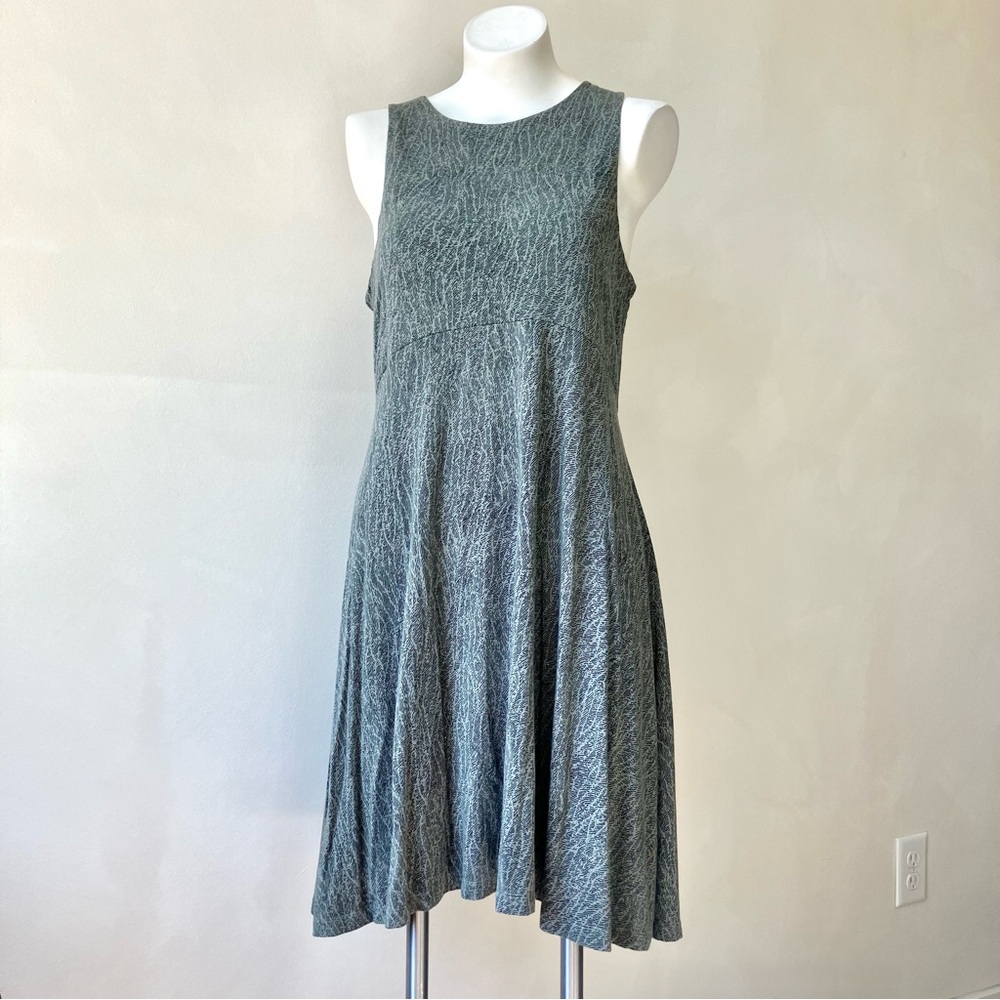 Athleta | Santorini Thera Olive Print Modal Midi Dress